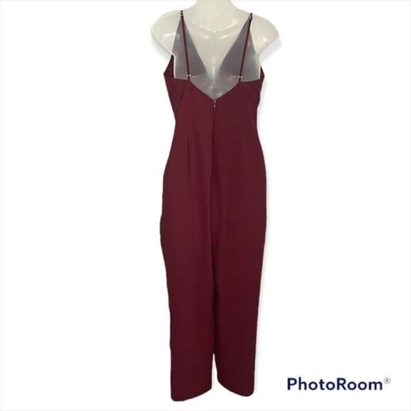 Leith Maroon Red Floral Embroidered Sleeveless Jumpsuit Size Small - Picture 3 of 6